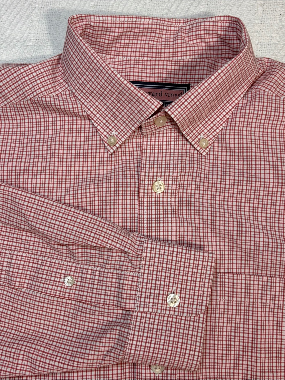 Vineyard Vines Men’s Shirt Large Button Down Shep Ian Murray Red Plaid Cotton
